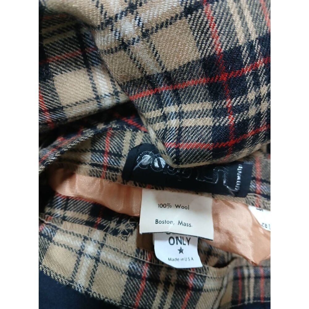 Vintage century Boston long wool pencil skirt womens 28 waist plaid beige red - Picture 8 of 9